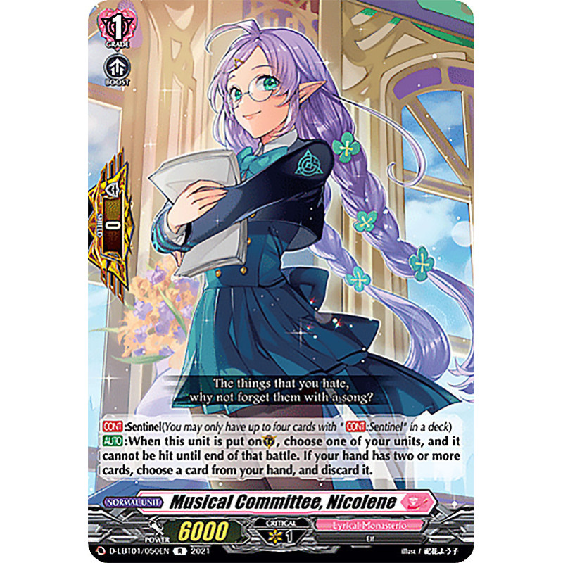 Vanguard_TCG_card_D-LBT01_050_R_Musical_Committee_Nicolene_Lyrical_Melody