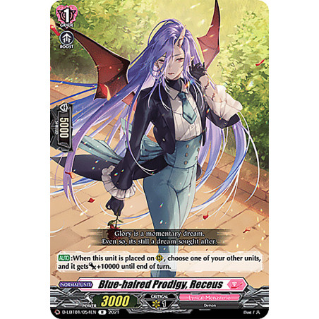 Vanguard_TCG_card_D-LBT01_054_R_Blue-haired_Prodigy_Receus_Lyrical_Melody