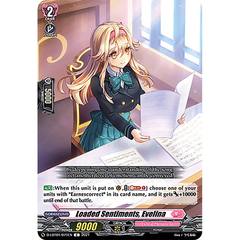 Vanguard_TCG_card_D-LBT01_071_C_Loaded_Sentiments_Evelina_Lyrical_Melody