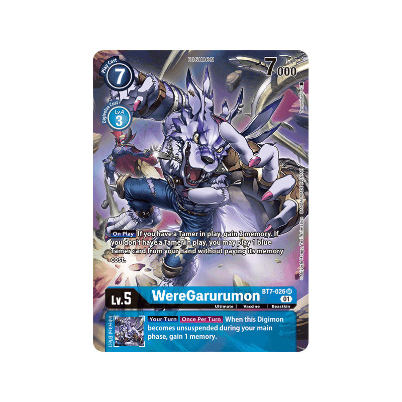 Digimon TCG BT7-026 AA WereGarurumon Alternative Art Next Adventure Card Game