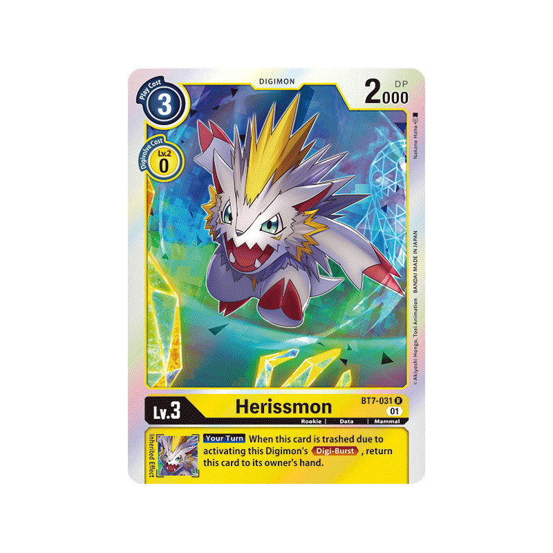 Digimon TCG BT7-031 Herissmon Rare Next Adventure Card Game