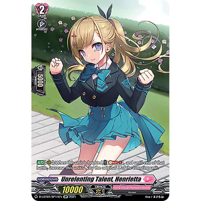 Vanguard_TCG_card_D-LBT01_SP14_SP_Unrelenting_Talent_Henrietta_Lyrical_Melody