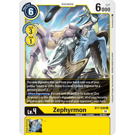 Digimon TCG BT7-036 Zephyrmon Uncommon Next Adventure Card Game