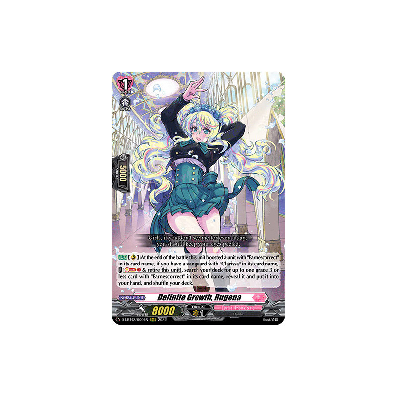 Vanguard_TCG_card_D-LBT02_009_RRR_Definite_Growth_Rugena_Lyrical_Monasterio_It_s_a_New_School_Term_