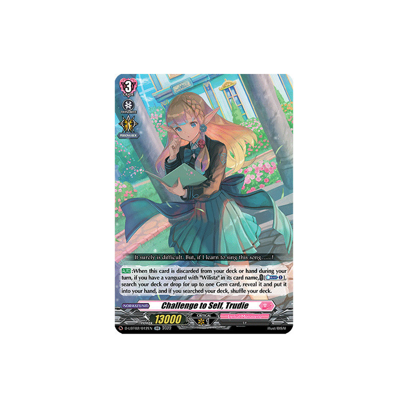 Vanguard_TCG_card_D-LBT02_012_RR_Challenge_to_Self_Trudie_Lyrical_Monasterio_It_s_a_New_School_Term_
