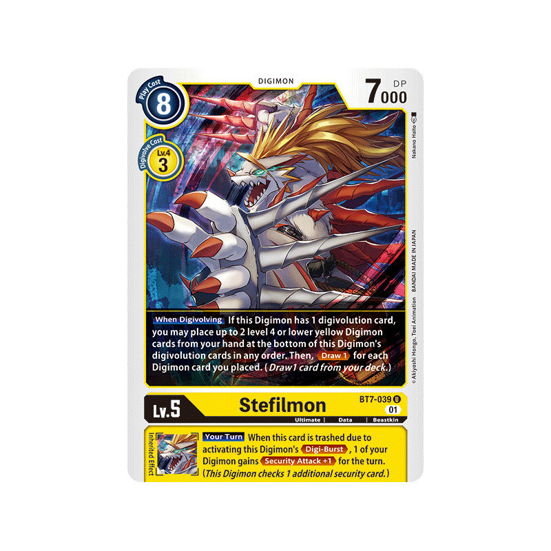 Digimon TCG BT7-039 Stefilmon Uncommon Next Adventure Card Game
