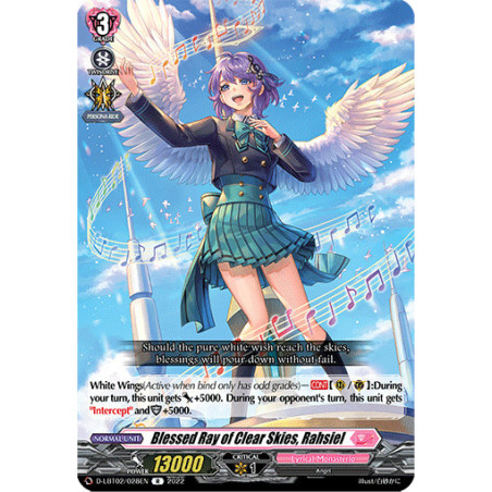 Vanguard_TCG_card_D-LBT02_028_R_Blessed_Ray_of_Clear_Skies_Rahsiel_Lyrical_Monasterio_It_s_a_New_School_Term_