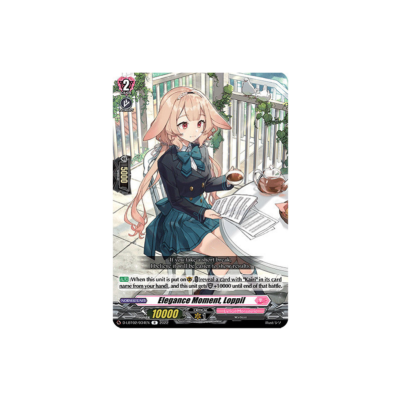 Vanguard_TCG_card_D-LBT02_034_R_Elegance_Moment_Loppil_Lyrical_Monasterio_It_s_a_New_School_Term_