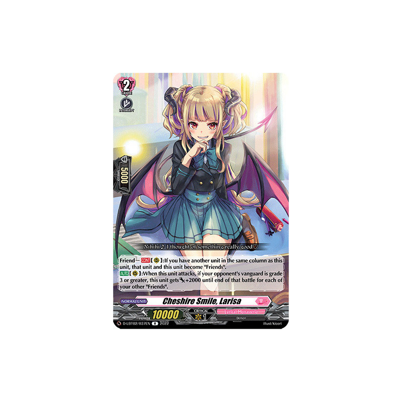 Vanguard_TCG_card_D-LBT02_037_R_Cheshire_Smile_Larisa_Lyrical_Monasterio_It_s_a_New_School_Term_