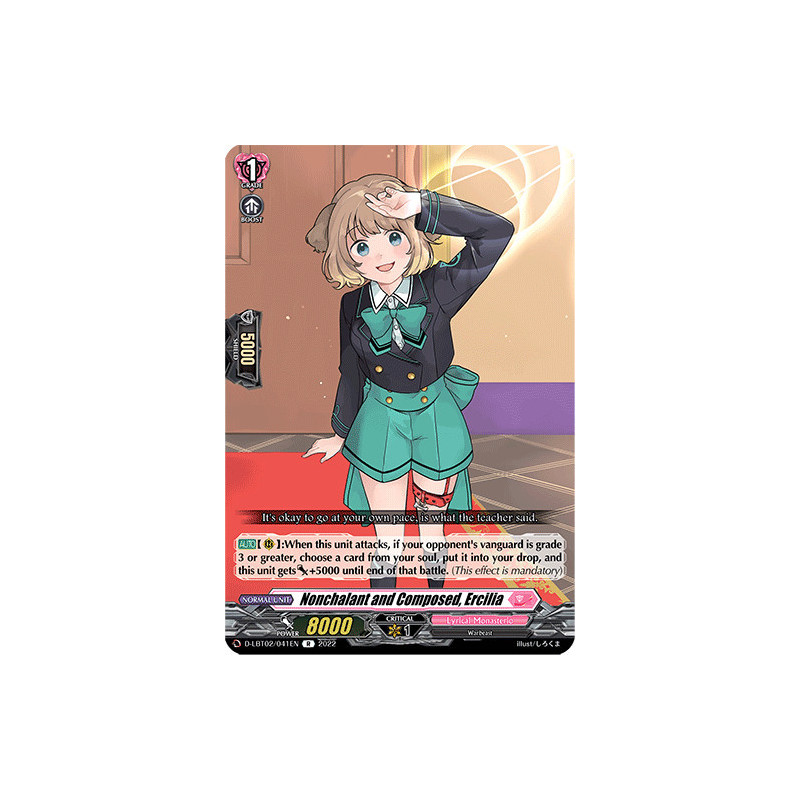 Vanguard_TCG_card_D-LBT02_041_R_Nonchalant_and_Composed_Ercilia_Lyrical_Monasterio_It_s_a_New_School_Term_
