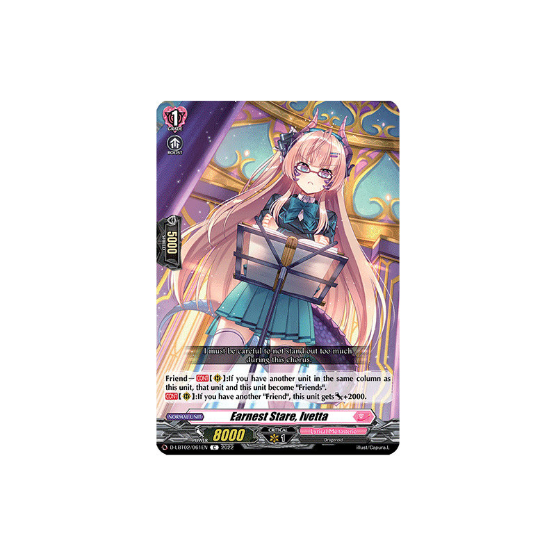 Vanguard_TCG_card_D-LBT02_061_C_Earnest_Stare_Ivetta_Lyrical_Monasterio_It_s_a_New_School_Term_