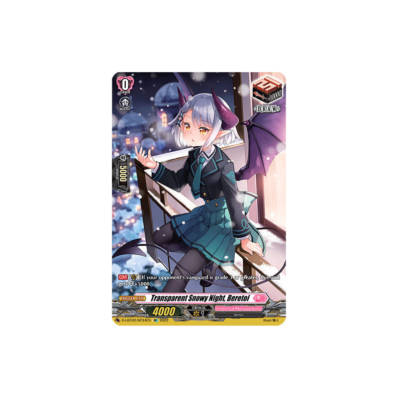 Vanguard_TCG_card_D-LBT02_SP34_SP_Transparent_Snowy_Night_Beretoi_Lyrical_Monasterio_It_s_a_New_School_Term_