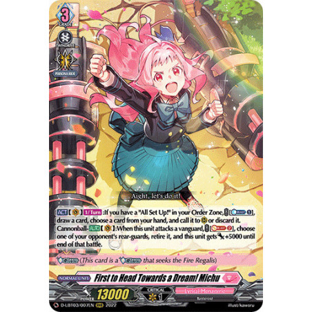 Vanguard_TCG_card_D-LBT03_007_RRR_First_to_Head_Towards_a_Dream_Michu_Lyrical_Monasterio_Summertime_Memories_