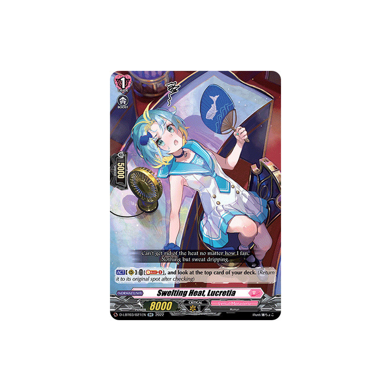 Vanguard_TCG_card_D-LBT03_021_RR_Swelting_Heat_Lucretia_Lyrical_Monasterio_Summertime_Memories_