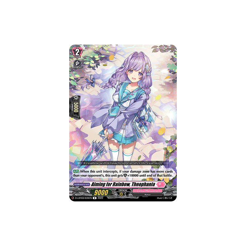 Vanguard_TCG_card_D-LBT03_039_R_Aiming_for_Rainbow_Theophania_Lyrical_Monasterio_Summertime_Memories_