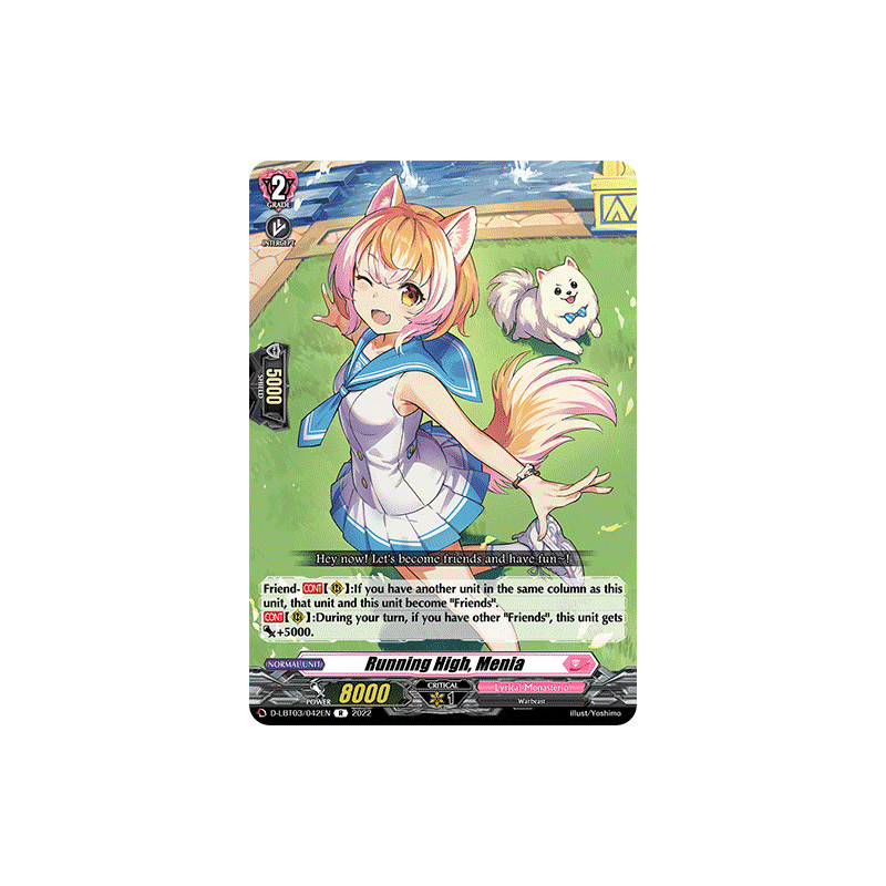 Vanguard_TCG_card_D-LBT03_042_R_Running_High_Menia_Lyrical_Monasterio_Summertime_Memories_