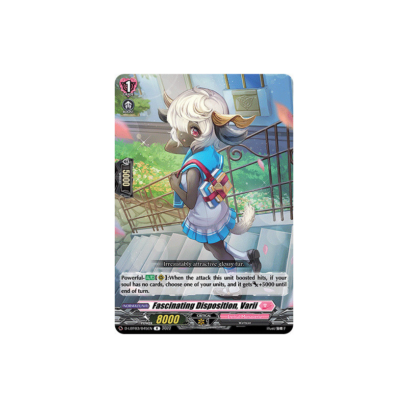 Vanguard_TCG_card_D-LBT03_045_R_Fascinating_Disposition_Varii_Lyrical_Monasterio_Summertime_Memories_