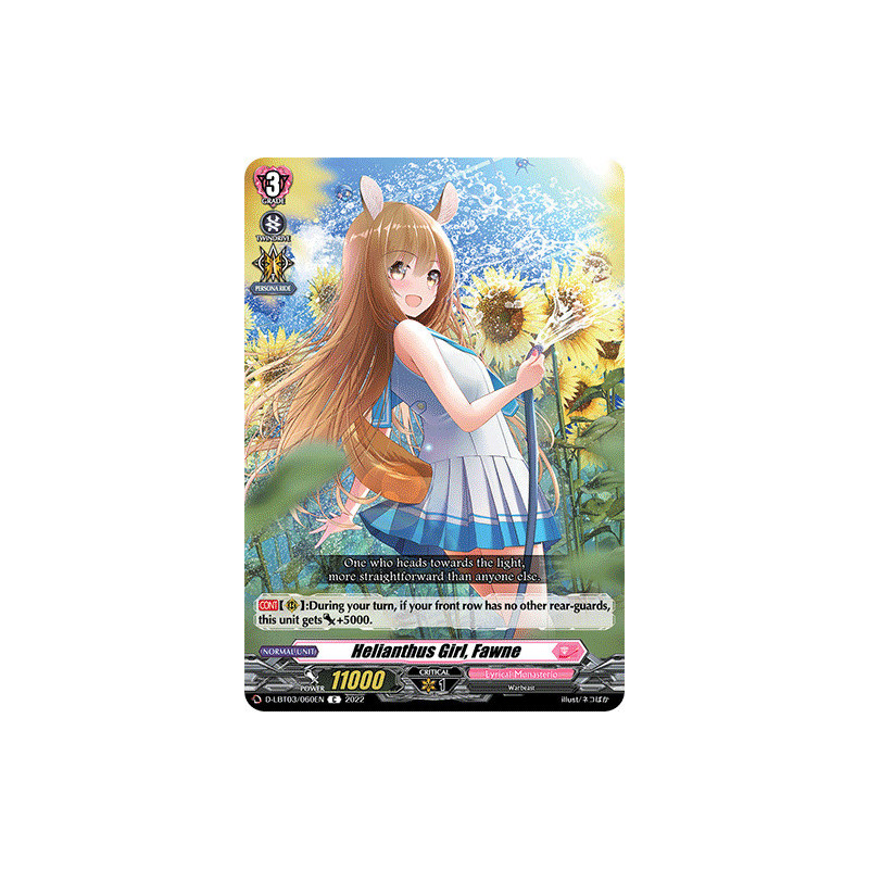 Vanguard_TCG_card_D-LBT03_060_C_Helianthus_Girl_Fawne_Lyrical_Monasterio_Summertime_Memories_