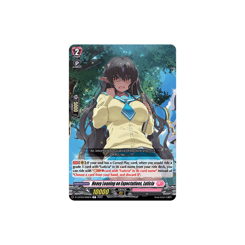 Vanguard_TCG_card_D-LBT03_068_C_Heavy_Leaning_on_Expectations_Luticia_Lyrical_Monasterio_Summertime_Memories_