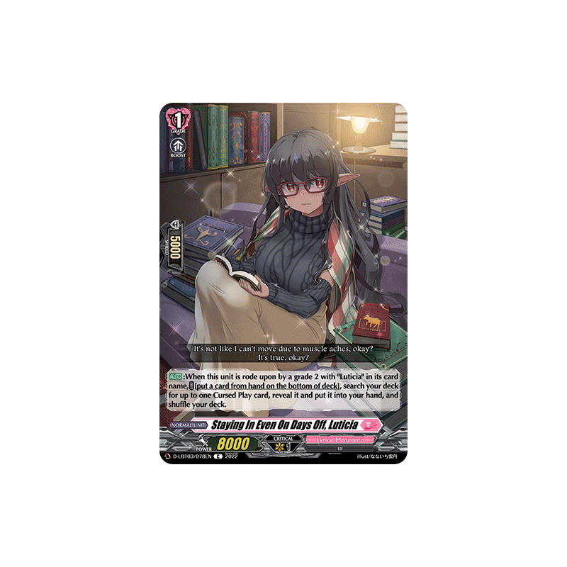 Vanguard_TCG_card_D-LBT03_078_C_Staying_In_Even_On_Days_Off_Luticia_Lyrical_Monasterio_Summertime_Memories_