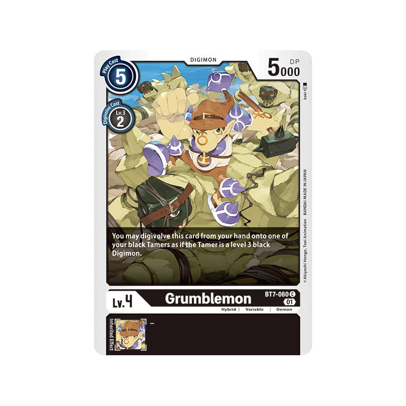 Digimon TCG BT7-060 Grumblemon Common Next Adventure Card Game