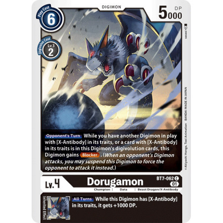 Digimon TCG BT7-062 Dorugamon Common Next Adventure Card Game