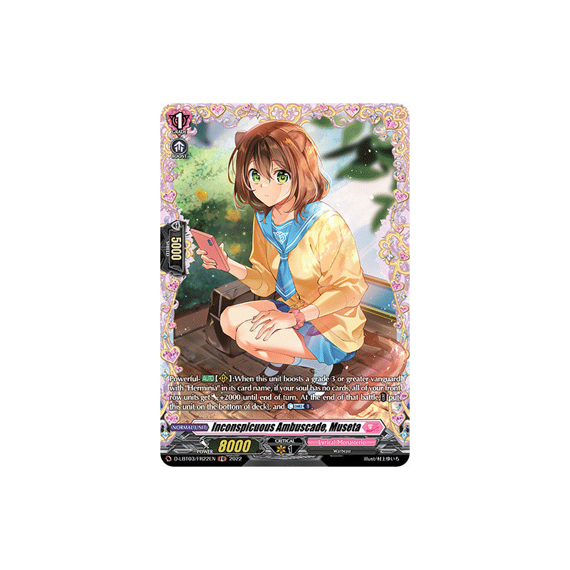 Vanguard_TCG_card_D-LBT03_FR22_FR_Inconspicuous_Ambuscade_Museta_Lyrical_Monasterio_Summertime_Memories_