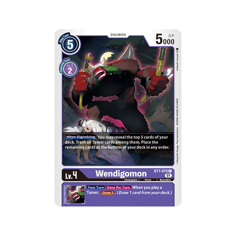 Digimon TCG BT7-070 Wendigomon Common Next Adventure Card Game