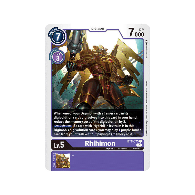 Digimon TCG BT7-075 Rhihimon Uncommon Next Adventure Card Game