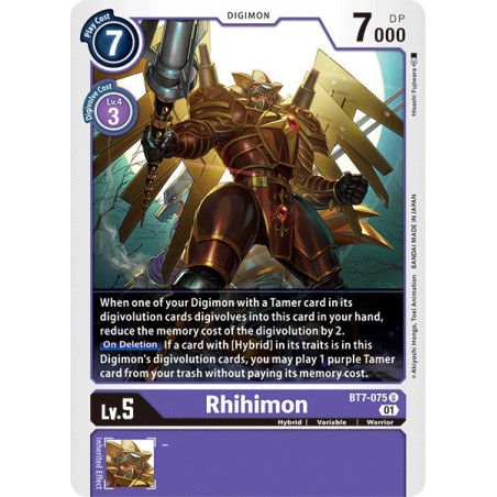 Digimon TCG BT7-075 Rhihimon Uncommon Next Adventure Card Game