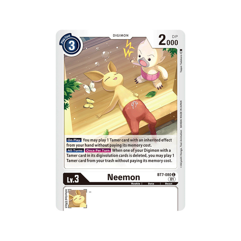 Digimon TCG BT7-080 Neemon Common Next Adventure Card Game
