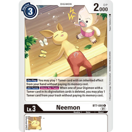Digimon TCG BT7-080 Neemon Common Next Adventure Card Game