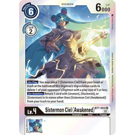 Digimon TCG BT7-083 Sistermon Ciel (Awakened) Rare Next Adventure Card Game