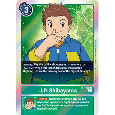 Digimon TCG BT7-089 J.P. Shibayama Rare Next Adventure Card Game