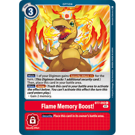 Digimon TCG BT7-092 Flame Memory Boost! Common Next Adventure Card Game