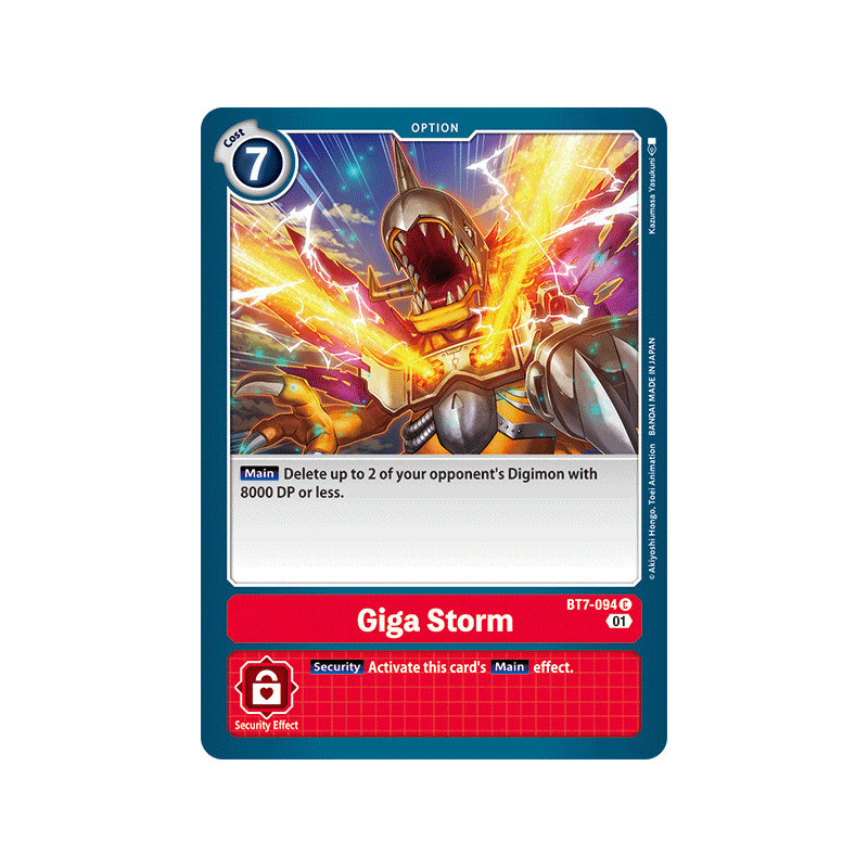 Digimon TCG BT7-094 Giga Storm Common Next Adventure Card Game