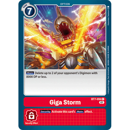 Digimon TCG BT7-094 Giga Storm Common Next Adventure Card Game