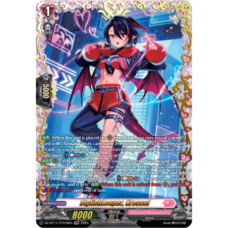 Vanguard_TCG_card_DZ-BT11_FFR18EN_FFR_StylishLooper_Kressel_Symphony_of_Might_Bloom