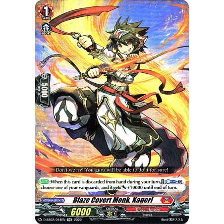 Vanguard_TCG_card_D-SS02_014EN_RR_Blaze_Covert_Monk_Kageri_Festival_Collection_2022