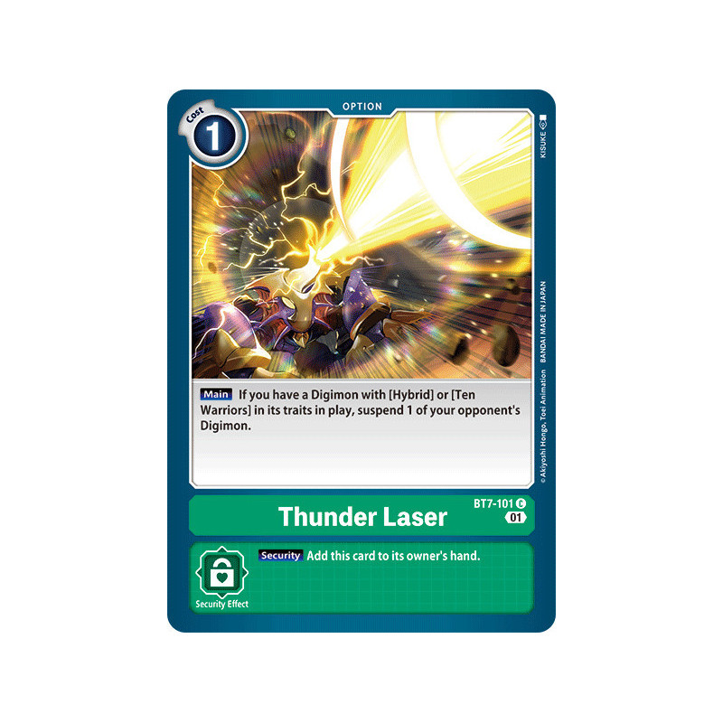 Digimon TCG BT7-101 Thunder Laser Common Next Adventure Card Game