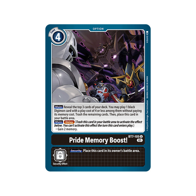 Digimon TCG BT7-105 Pride Memory Boost! Uncommon Next Adventure Card Game