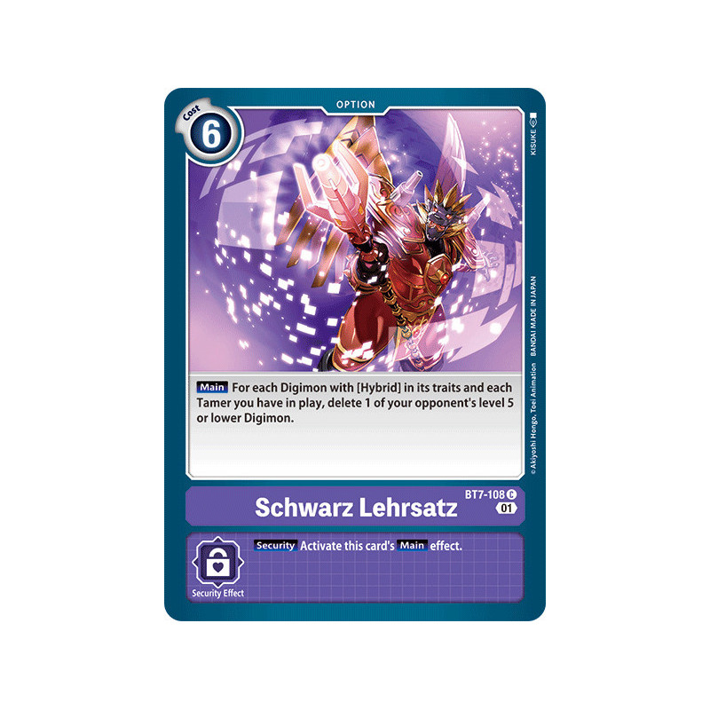 Digimon TCG BT7-108 Schwarz Lehrsatz Common Next Adventure Card Game