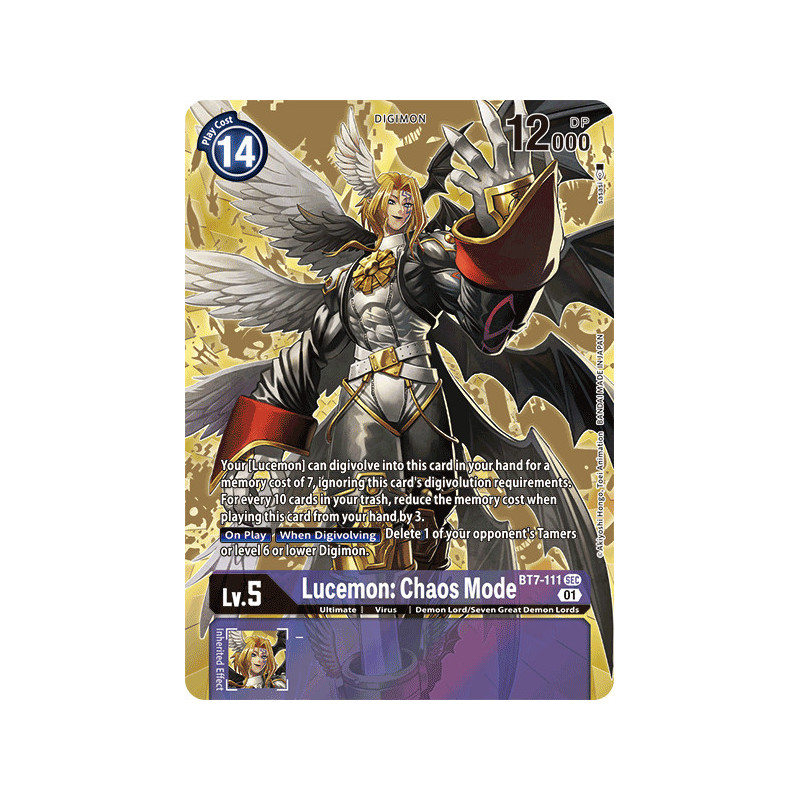 Digimon TCG BT7-111 AA Lucemon: Chaos Mode Alternative Art Next Adventure Card Game
