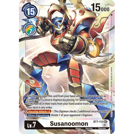 Digimon TCG BT7-112 Susanoomon Secret Rare Next Adventure Card Game