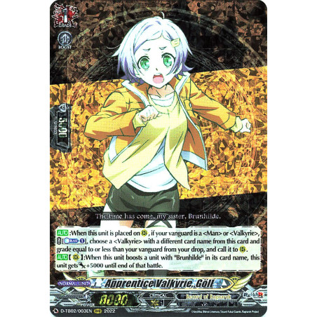 Vanguard_TCG_card_D-TB02_003EN_RRR_Apprentice_Valkyrie_Goll_Record_of_Ragnarok