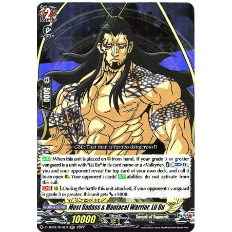 Vanguard_TCG_card_D-TB02_014EN_RR_Most_Badass_Maniacal_Warrior_Lu_Bu_Record_of_Ragnarok
