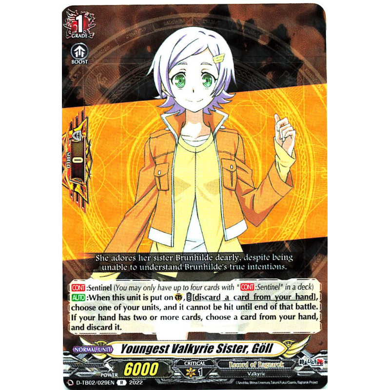 Vanguard_TCG_card_D-TB02_029EN_R_Youngest_Valkyrie_Sister_Goll_Record_of_Ragnarok