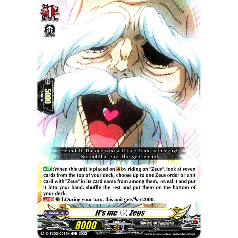 Vanguard_TCG_card_D-TB02_051EN_C_It_s_me_♡_Zeus_Record_of_Ragnarok