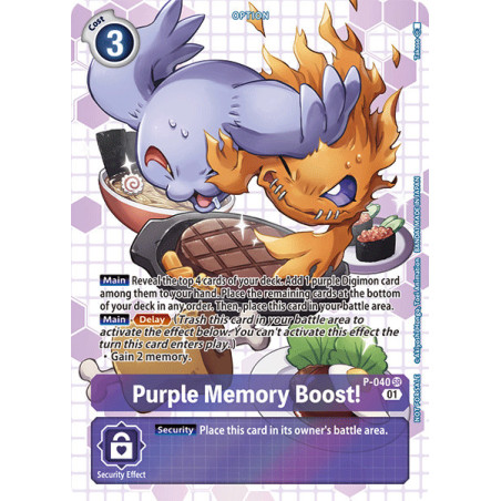 Digimon TCG BT7 P-040 AA Purple Memory Boost!Alternative Art Next Adventure Card Game