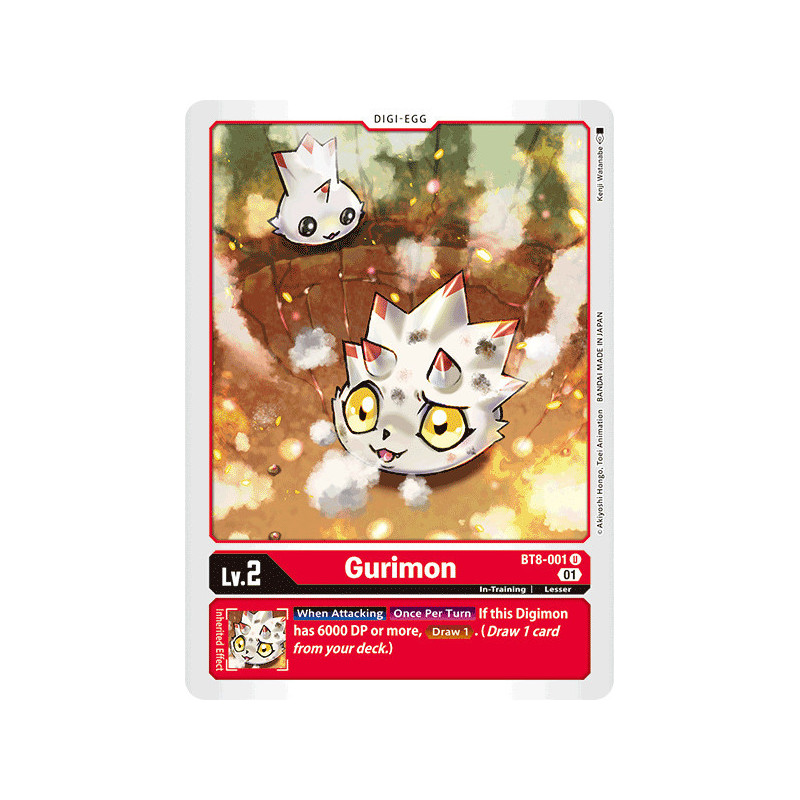 Digimon_TCG_BT8-001_Gurimon_Uncommon_New_Awakening_Card_Game